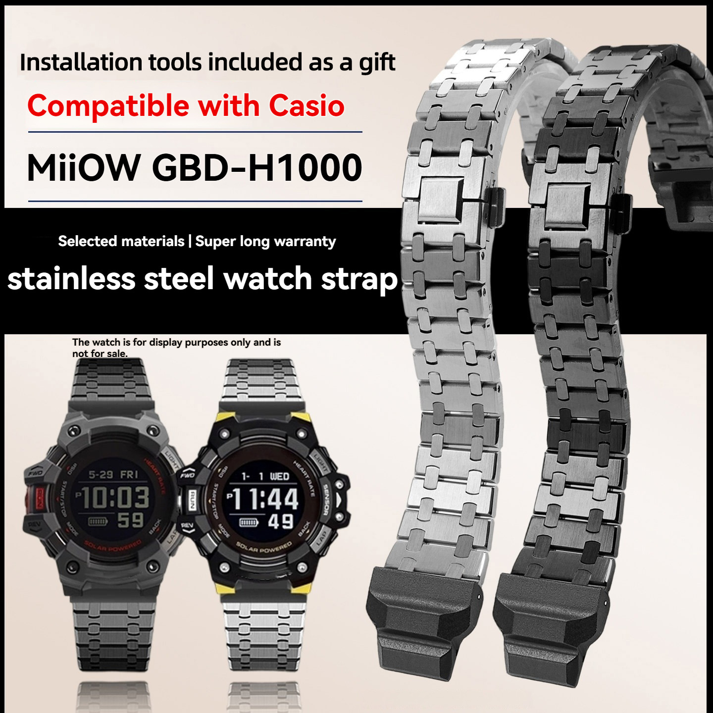 Casio Watches Smartwatch - Modified metal stainless steel Watch Band