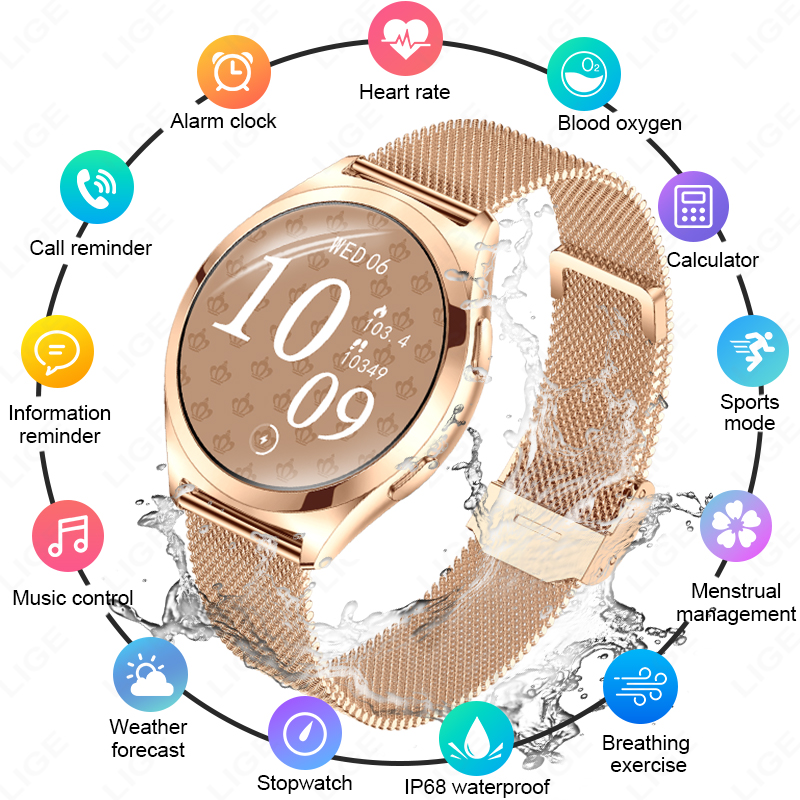 Smartwatch Luxury Watches For Women - LIGE Luxury Smart Watch For Woman