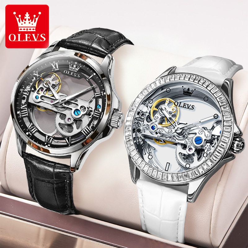 OLEVS Couple Watches Original  - Skeleton Mechanical Watch ulasan dan harga