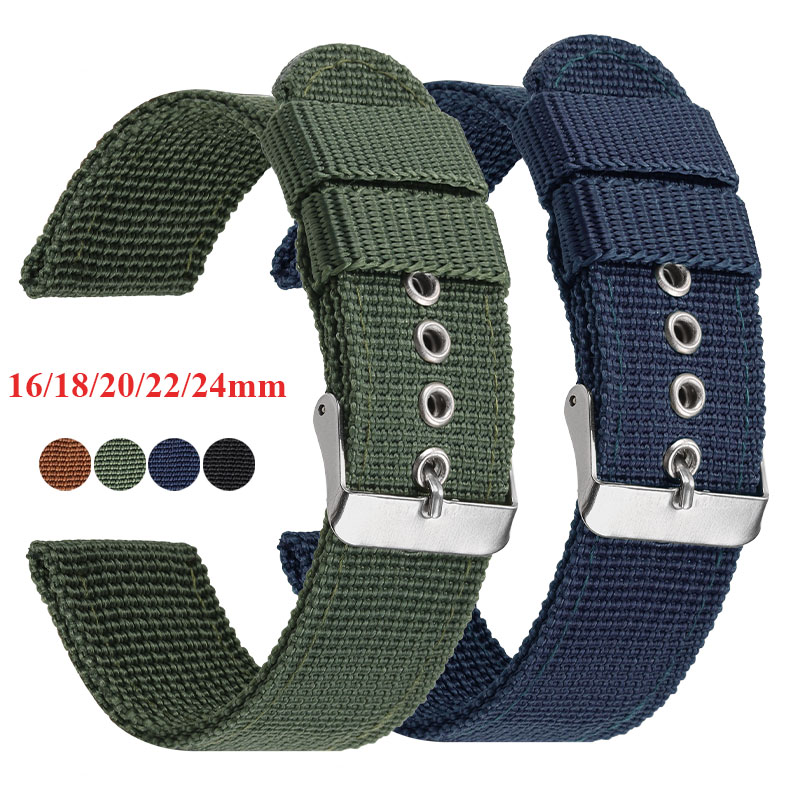 Nylon Watch Strap Brown Green  - Nato Strap Nylon ulasan dan harga