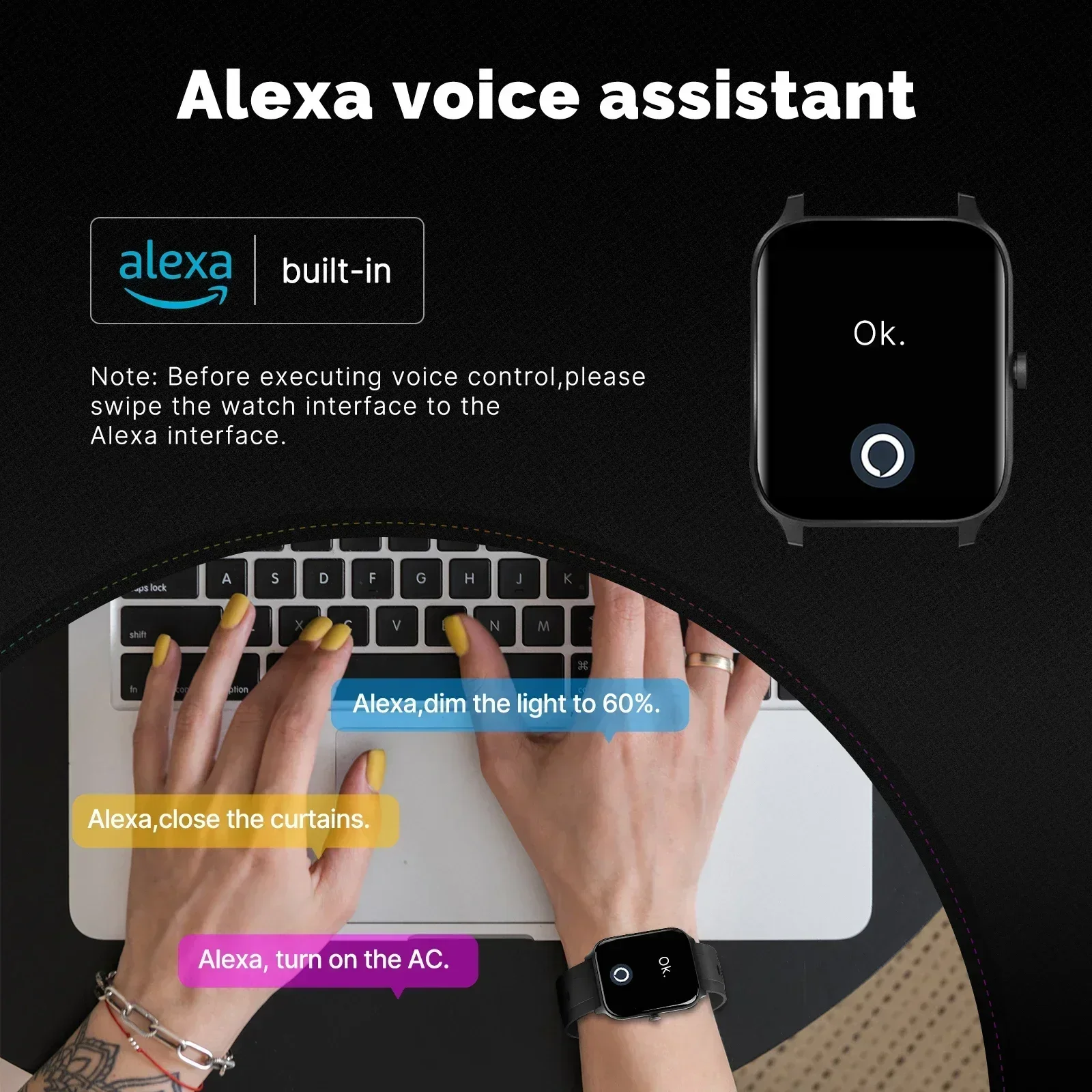 MOES Smart Watch Alexa Built-i - Watch Iwo ulasan dan harga