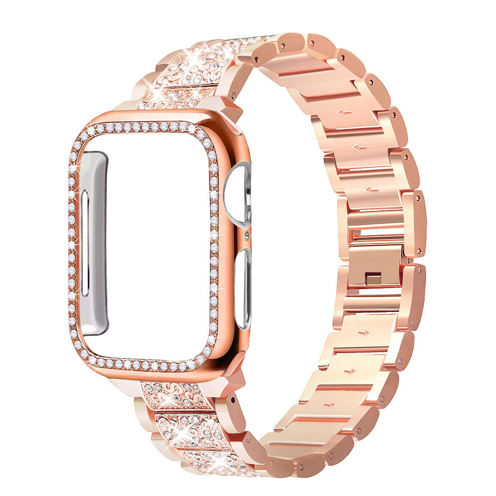 Case+Bling strap for Apple Wat - Smartwatch Luxury Watches For Women ulasan dan harga