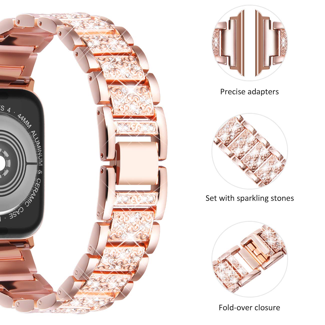 Case+Bling strap for Apple Wat - Smartwatch Luxury Watches For Women ulasan dan harga