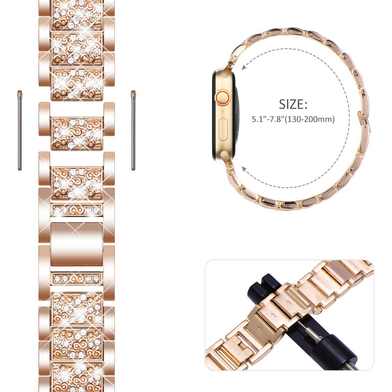 Case+Bling strap for Apple Wat - Smartwatch Luxury Watches For Women ulasan dan harga