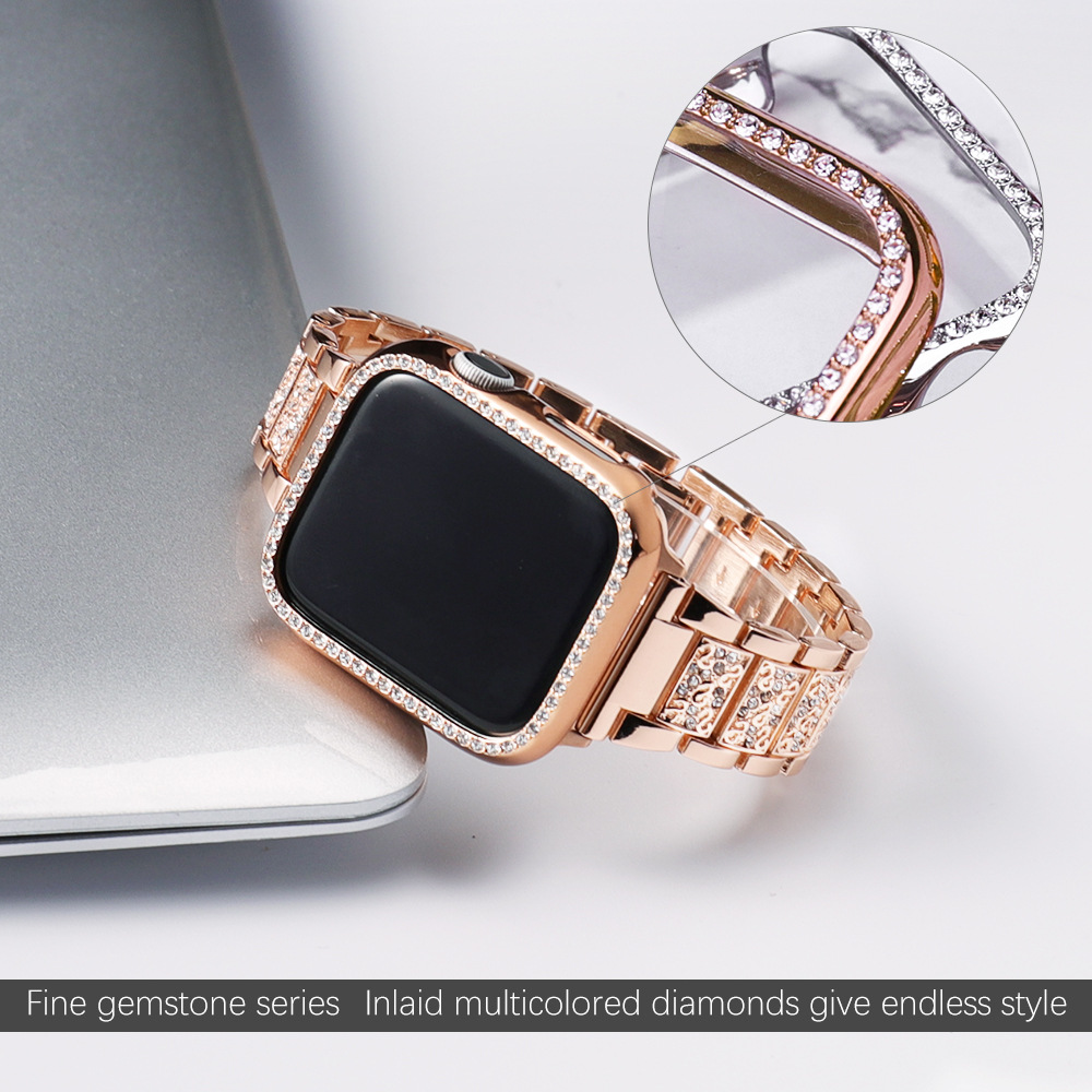 Case+Bling strap for Apple Wat - Smartwatch Luxury Watches For Women ulasan dan harga