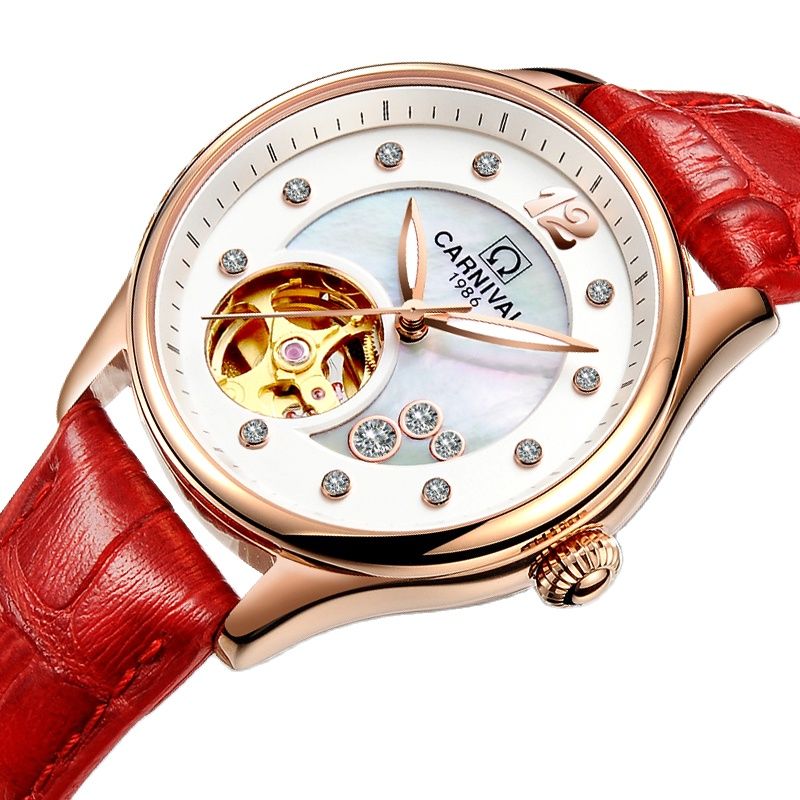 Switzerland CARNIVAL Luxury Wo - Skeleton Mechanical Watch ulasan dan harga