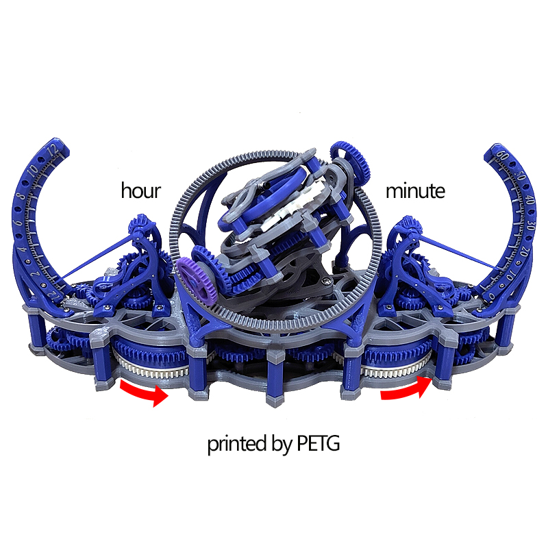 Random color 3d print tourbill - Skeleton Mechanical Watch ulasan dan harga