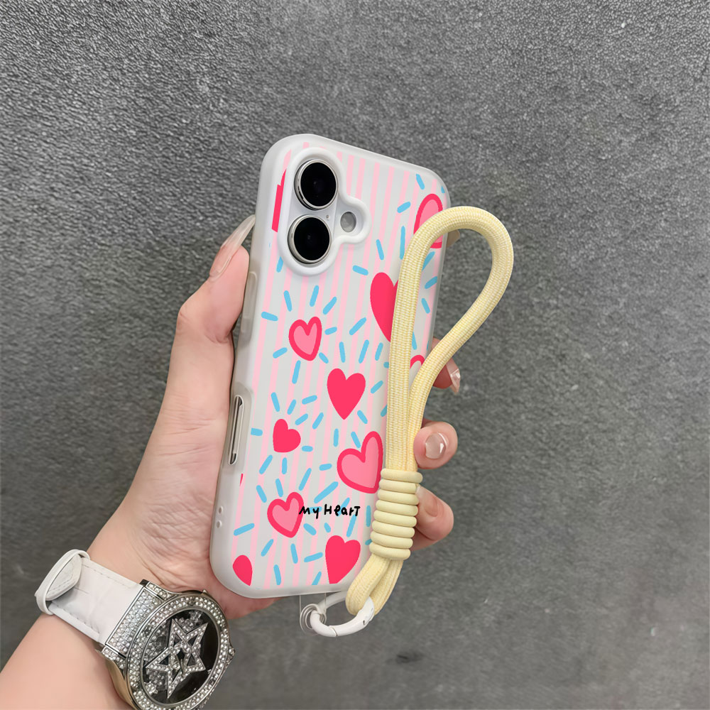 Red Heart Striped INS Phone Ca - Samsung Galaxy Strap ulasan dan harga
