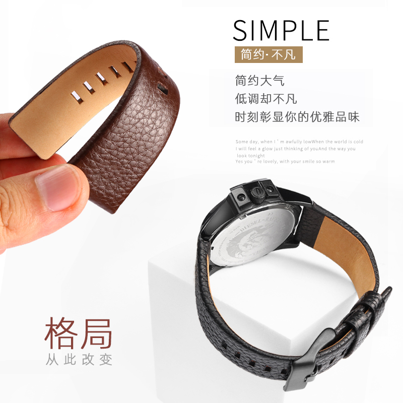 cowhide watchband For Diesel D - Watch Esim ulasan dan harga