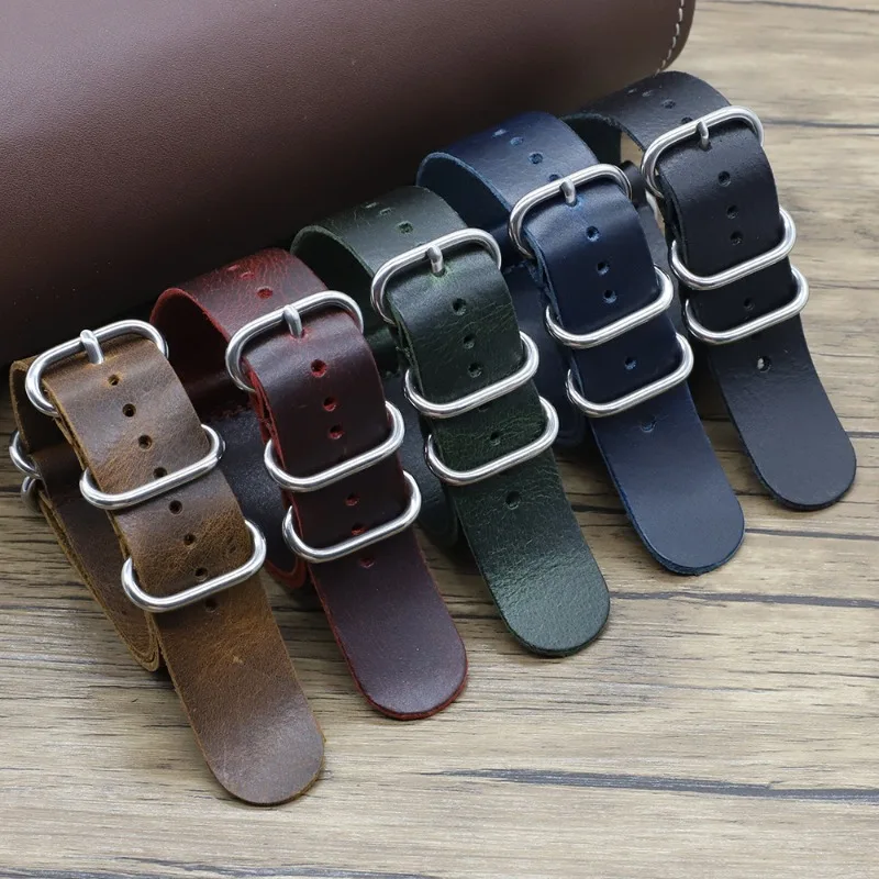 Vintage Genuine Leather Watch  - Nato Strap Nylon ulasan dan harga
