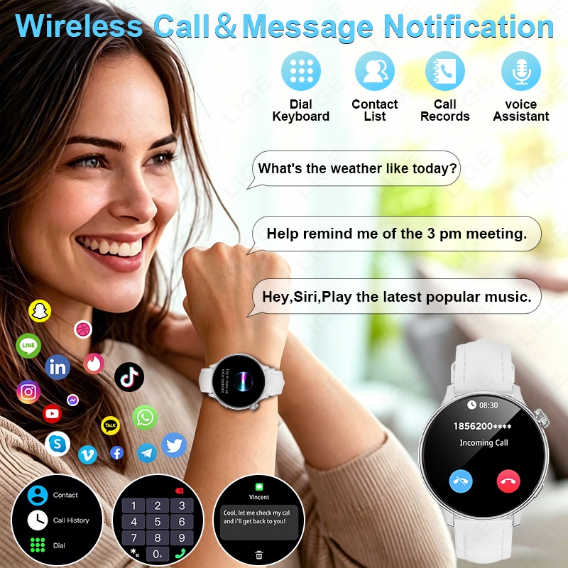 LIGE Luxury Women’s Smart Watc - Smartwatch Luxury Watches For Women ulasan dan harga
