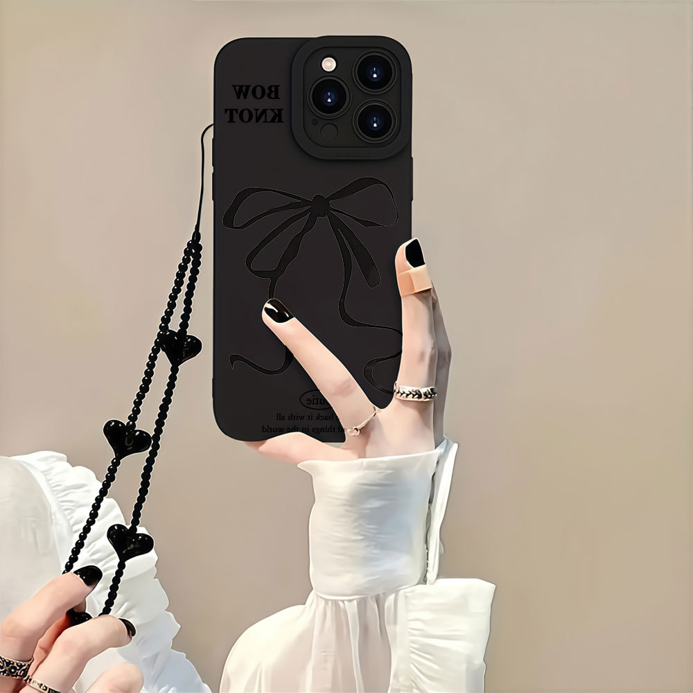 Y2K Black Bow Phone Cases For  - Samsung Galaxy Strap ulasan dan harga