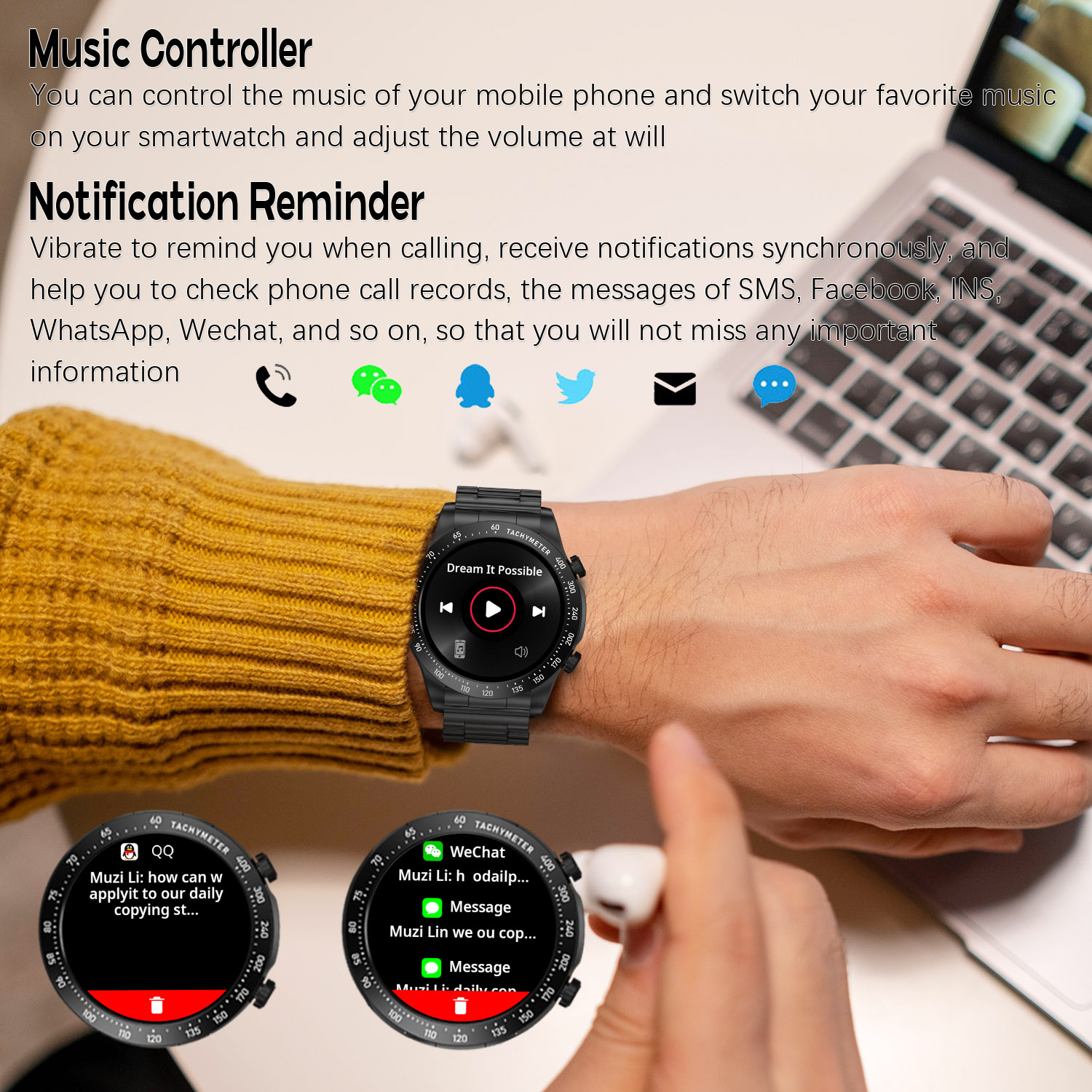 ROLLSTIMI Premium All-Match Me - Smartwatch Premium Watches For Men ulasan dan harga