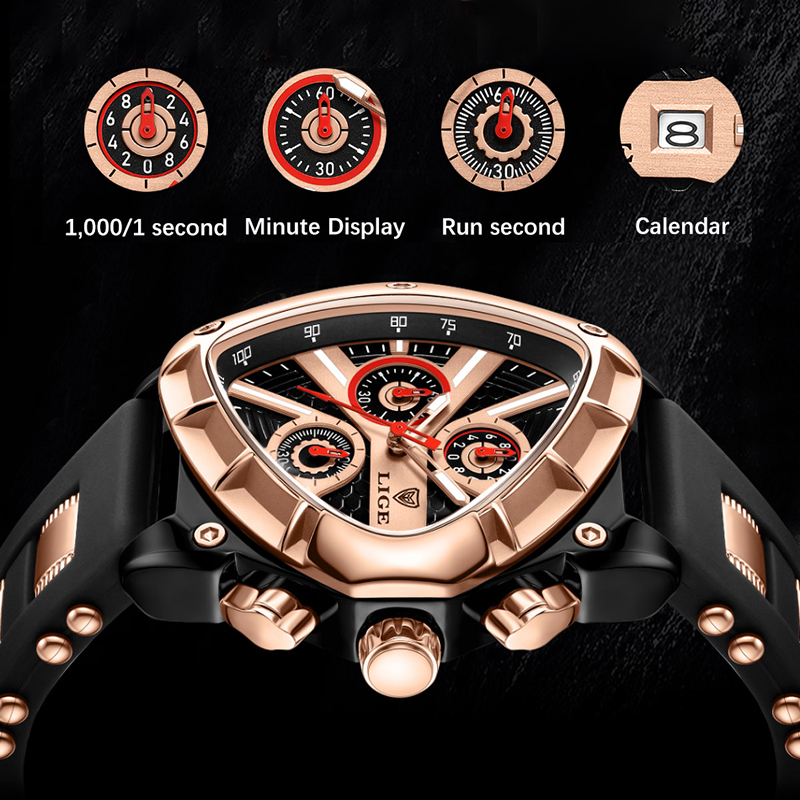 LIGE Fashion Men Watch Triangl - Smartwatch Army Watches For Men ulasan dan harga