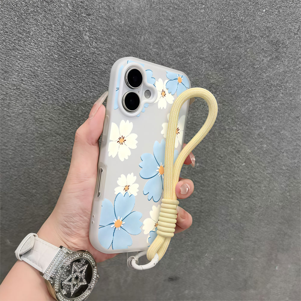 Light Blue White Floral Phone  - Samsung Galaxy Strap ulasan dan harga