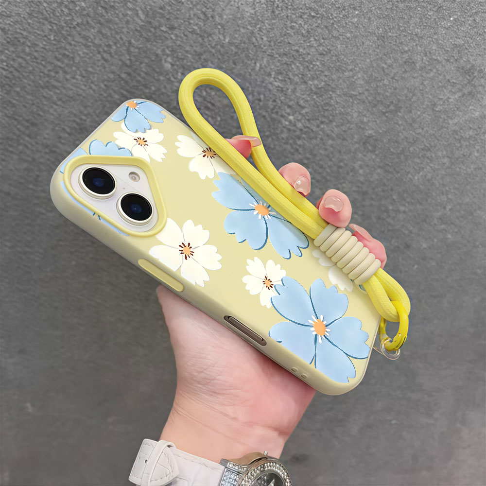 Light Blue White Floral Phone  - Samsung Galaxy Strap ulasan dan harga
