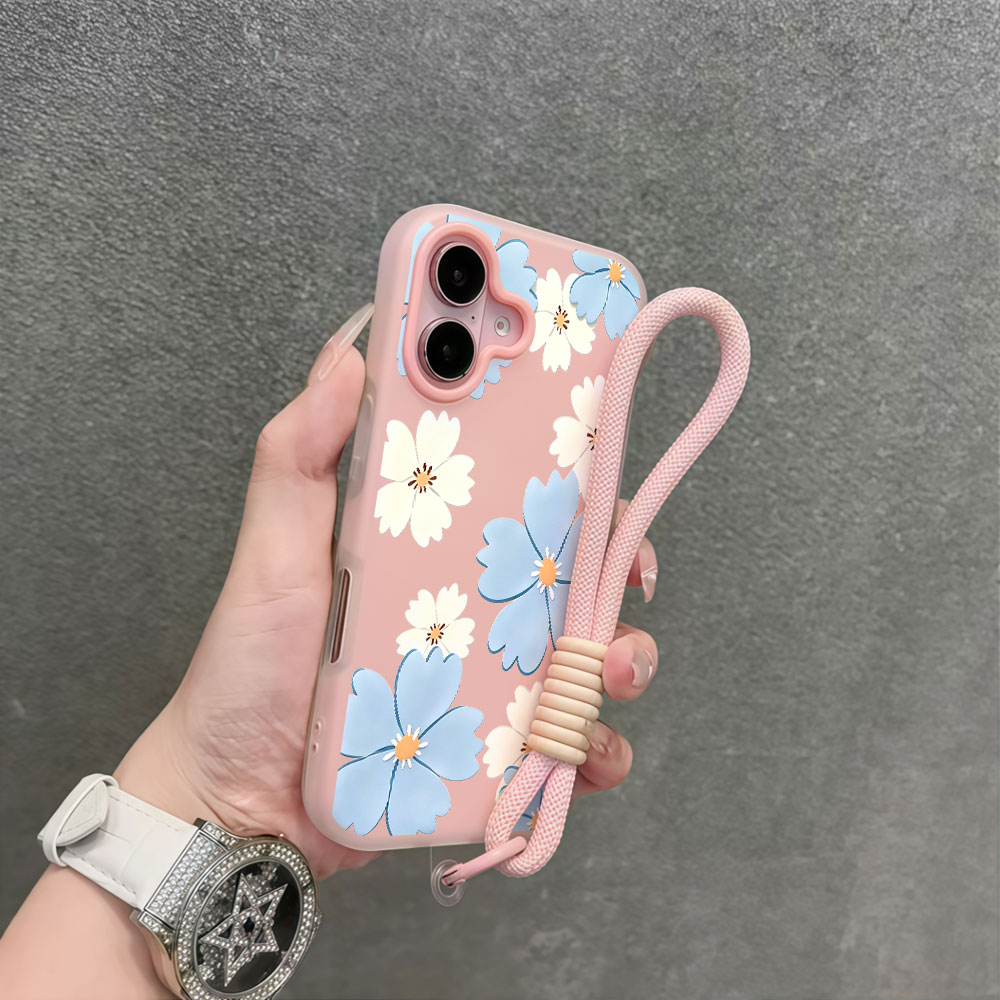 Light Blue White Floral Phone  - Samsung Galaxy Strap ulasan dan harga