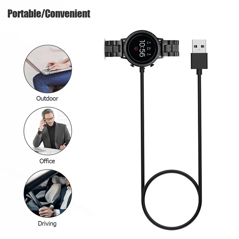 1M USB Magnetic Fast Charger D - Fossil Watches Smartwatch Charger ulasan dan harga