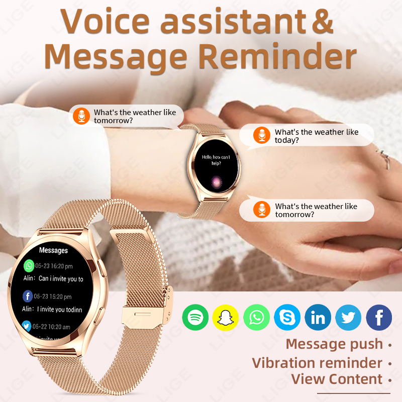 LIGE Luxury Smart Watch For Wo - Smartwatch Luxury Watches For Women ulasan dan harga