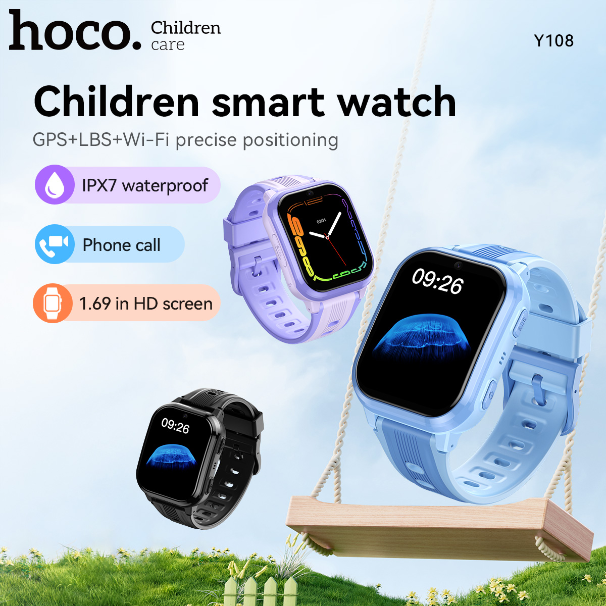 HOCO Y108 1.69inch HD LCD Curv - Smartwatch Digital Watches For Kids ulasan dan harga