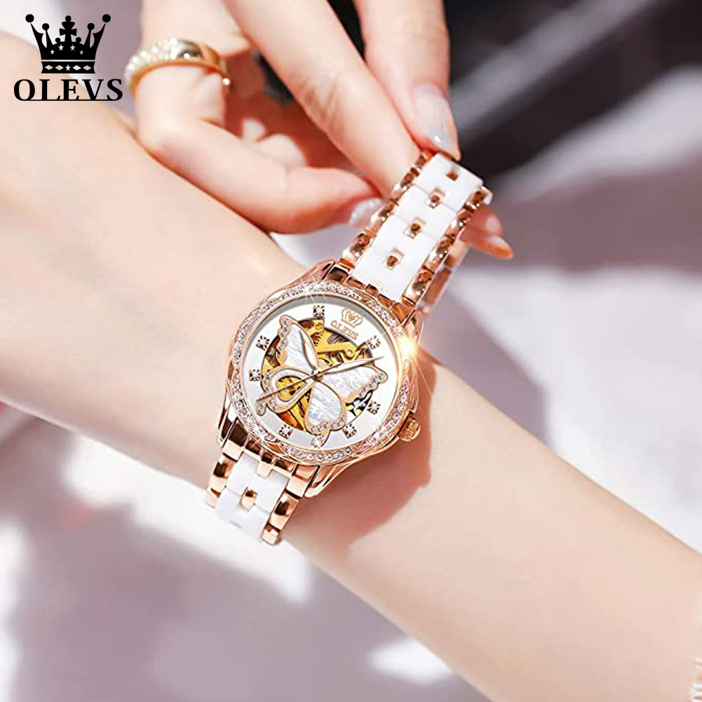 OLEVS Women's Automatic Watche - Skeleton Mechanical Watch ulasan dan harga